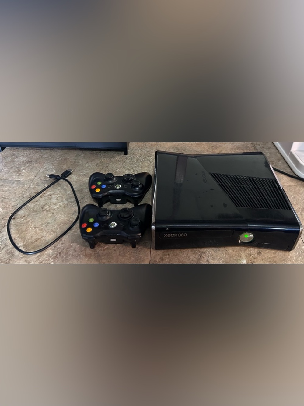 Xbox 360 Console Bundle in Black with Two Wireless Controllers and HDMI Cable